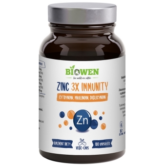 Biowen Zinc 3X Immunity cynk 100kapsułek cena 40,20zł