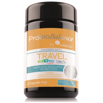 Aliness ProbioBalance Travel probiotyk podróż vege 30kapsułek cena 49,90zł