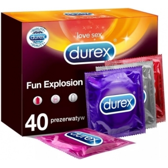 Durex Prezerwatywy Fun Explosion Mix 40sztuk cena 89,00zł