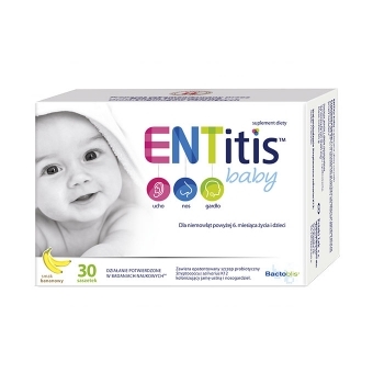 ENTitis Baby smak bananowy 30saszetek cena 64,40zł