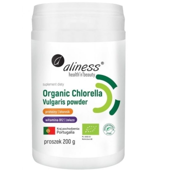 Aliness Organic Chlorella Vulgaris powder 200g cena 59,90zł