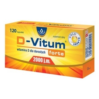 D-Vitum forte 2000 j.m. witamina D dla dorosłych 120kapsułek cena 39,30zł