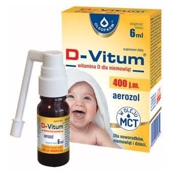 D-Vitum 400 j.m. witamina D dla niemowląt aerozol 6ml cena 24,50zł