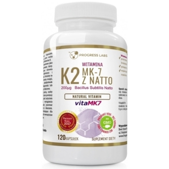 Witamina K2 VitaMK7 200mcg witamina K2 dla wegan 120kapsułek Progress Labs cena 46,00zł