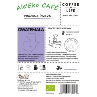 Ale'Eko CAFÉ Kawa Mielona Gwatemala BIO 250 g Coffee for Life cena 38,90zł