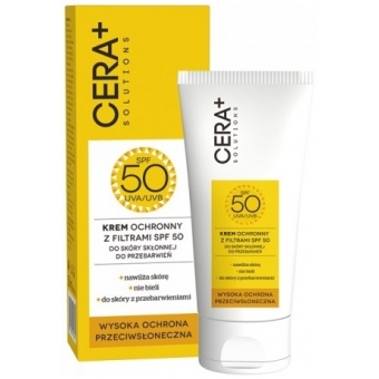 Cera+ Solutions krem ochronny z filtrami SPF 50 do skóry skłonnej do przebarwień 50ml cena 19,60zł