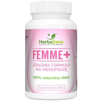 Femme+ ziołowa formuła na menopauzę 60kapsułek Herbasano data ważności 2024.07 cena 38,00zł