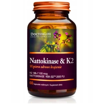 Doctor Life Nattokinase & witamina K2 100mcg 60kapsułek cena 67,90zł