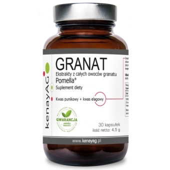 Kenay Granat ekstrakty z całych owoców granatu Pomella ® 60kapsułek cena 69,80zł