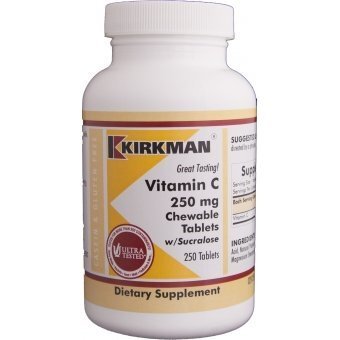 Kirkman Vitamin C 250mg Chewable Tablets with Sucralose witamina C z sukralozą 250tabletek do żucia cena 121,25zł