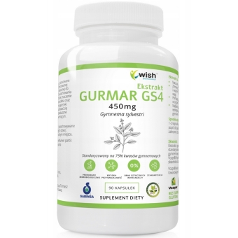 Gurmar GS4 75% (Gymnema sylvestris) 90kapsułek Wish Pharmaceutical cena 45,95zł