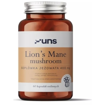 UNS Lion's Mane Mushroom soplówka jeżowata (Hericium erinaceus) 60kapsułek cena 45,00zł