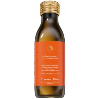 MyBestPharm MyBestProtect olej EPA DHA odporność smak pomarańczowy płyn 250ml cena 159,90zł