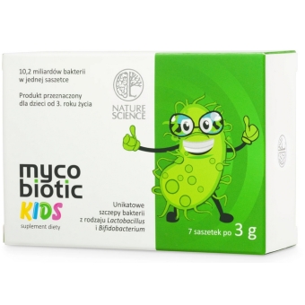 Mycobiotic KIDS probiotyk dla dzieci proszek 21g (7 saszetek) cena 47,85zł