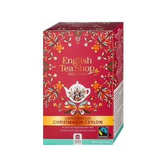 Herbata cejlońska świąteczna Fair Trade BIO 20 saszetek English Tea Shop cena 20,59zł