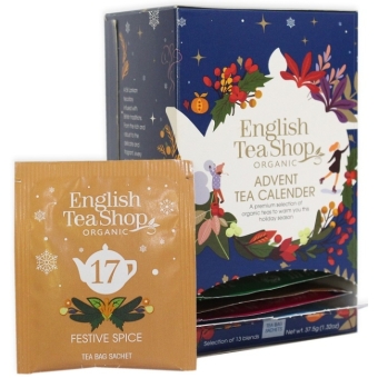 Kalendarz adwentowy z herbatkami Niebieski BIO 25 saszetek English Tea Shop cena 27,15zł