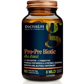 Doctor Life Pro+Pre Biotic dla dzieci 60kapsułek cena 61,90zł