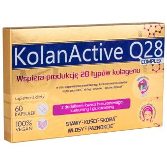 KolanActive Q28 Complex wspiera produkcję kolagenu 60kapsułek Asepta cena 74,95zł
