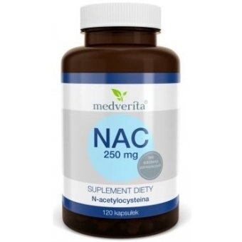 Medverita NAC N-acetylocysteina 250mg 120kapsułek cena 22,99zł