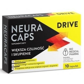 Neuracaps Drive - Większa czujność i skupienie 10kapsułek Bio Medical Pharma cena 19,80zł