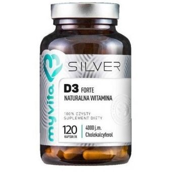 Naturalna witamina D3 Forte 4000j.m. 120kapsułek Myvita Silver Pure cena 45,99zł