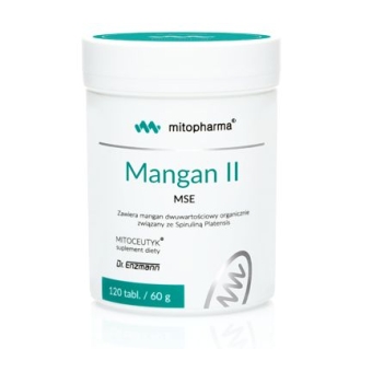 Dr Enzmann Mangan II dwuwartościowy MSE 120tabletek Mito-Pharma cena 132,90zł