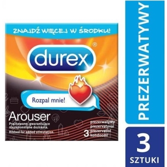 Durex Prezerwatywy Arouser Emoji 3sztuki cena 8,25zł