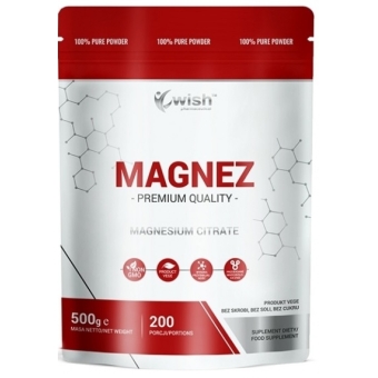 Wish Pharmaceutical Magnez w proszku Cytrynian magnezu Vege 500g cena 40,75zł