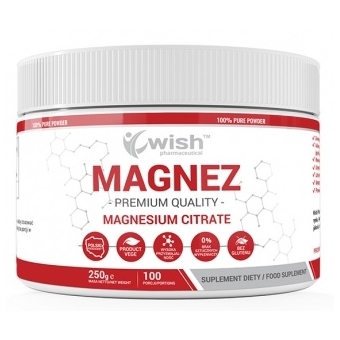 Wish Pharmaceutical Magnez w Proszku Cytrynian Magnezu 250g cena 30,29zł
