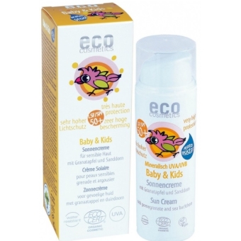Eco cosmetics krem na słońce dla dzieci i niemowląt spf 50+ 50ml cena 73,90zł