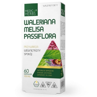 Medica Herbs Waleriana Melisa Passiflora 60kapsułek cena 22,95zł