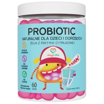 MyVita Probiotic naturalne żelki dla dzieci i dorosłych 60sztuk cena 29,50zł