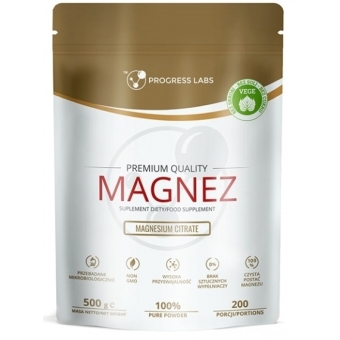Magnez w proszku Cytrynian magnezu Vege 500g Progress Labs cena 40,00zł