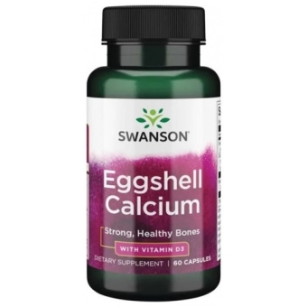 Swanson Eggshell Calcium + Vitamin D3 (wapń + D3) 60kapsułek cena 35,90zł
