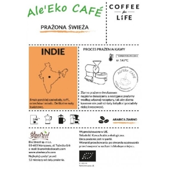 Ale'Eko CAFÉ Kawa Ziarnista Indie BIO 500 g Coffee for Life cena 73,90zł