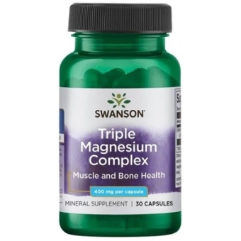 Swanson Triple Magnesium Complex magnez 30kapsułek cena 7,95zł