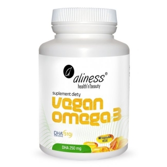 Aliness Vegan Omega 3 DHA 250 mg 60vege kapsułek cena 49,90zł