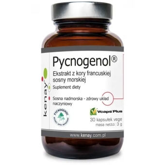 Pycnogenol® Ekstrakt z kory francuskiej sosny morskiej 30kapsułek Kenay cena 99,00zł
