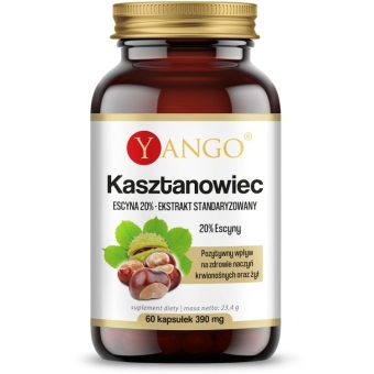 Yango Kasztanowiec ekstrakt 20% escyny 60kapsułek cena 42,95zł