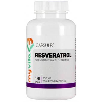 MyVita Resveratrol ekstrakt 250mg 120kapsułek cena 55,35zł
