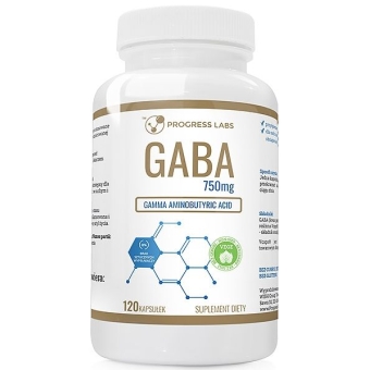 GABA 750mg kwas gamma-aminomasłowy 120kapsułek Vcaps Progress Labs cena 43,90zł