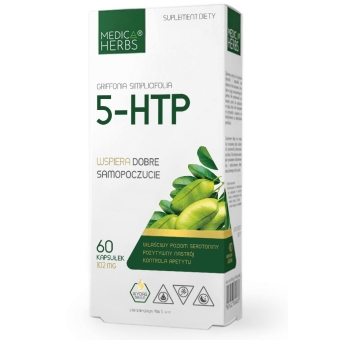 5-HTP 98% 5-hydroksytryptofanu 60kapsułek Medica Herbs cena 25,95zł
