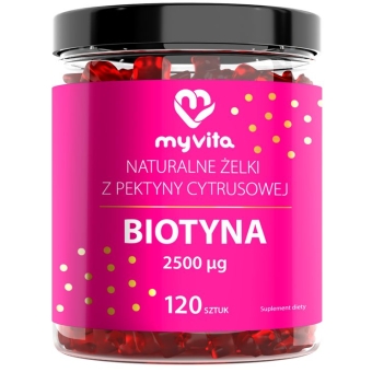 MyVita Biotyna (2500uq) naturalne żelki z pektyny cytrusowej 120sztuk PORMOCJA cena 36,85zł