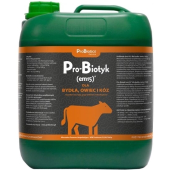 Probiotics Pro-Biotyk (em15) dla bydła, owiec i kóz 5litrów kanister cena 82,00zł