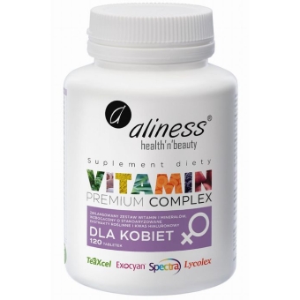 Aliness Premium Vitamin Complex dla kobiet 120tabletek VEGE cena 54,90zł