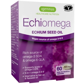 Echiomega olej z nasion żmijowca (Echium plantagineum) kwasy Omega 3 60kapsułek Igennus cena 59,62zł
