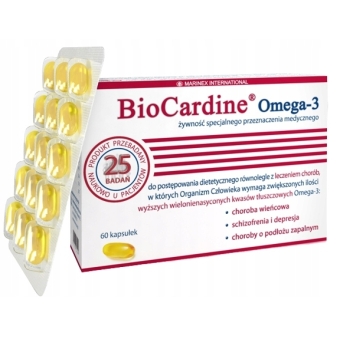 BioCardine Omega-3 60kapsułek Marinex International cena 49,98zł