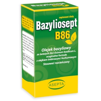 Bazyliosept B86 olejek z imbiru i kurkumy płyn 10ml Asepta  PRÓBKI GRATIS  cena 26,95zł