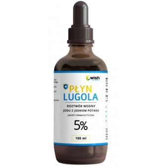 Płyn Lugola 5% jod jodek potasu czysty jod 100ml Wish Pharmaceutical cena 40,00zł