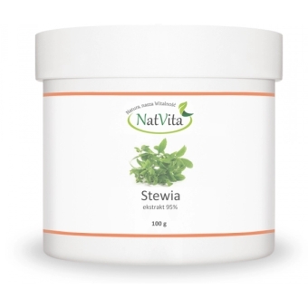 Stewia (stevia) naturalny słodzik puder proszek 100g Natvita cena 62,95zł